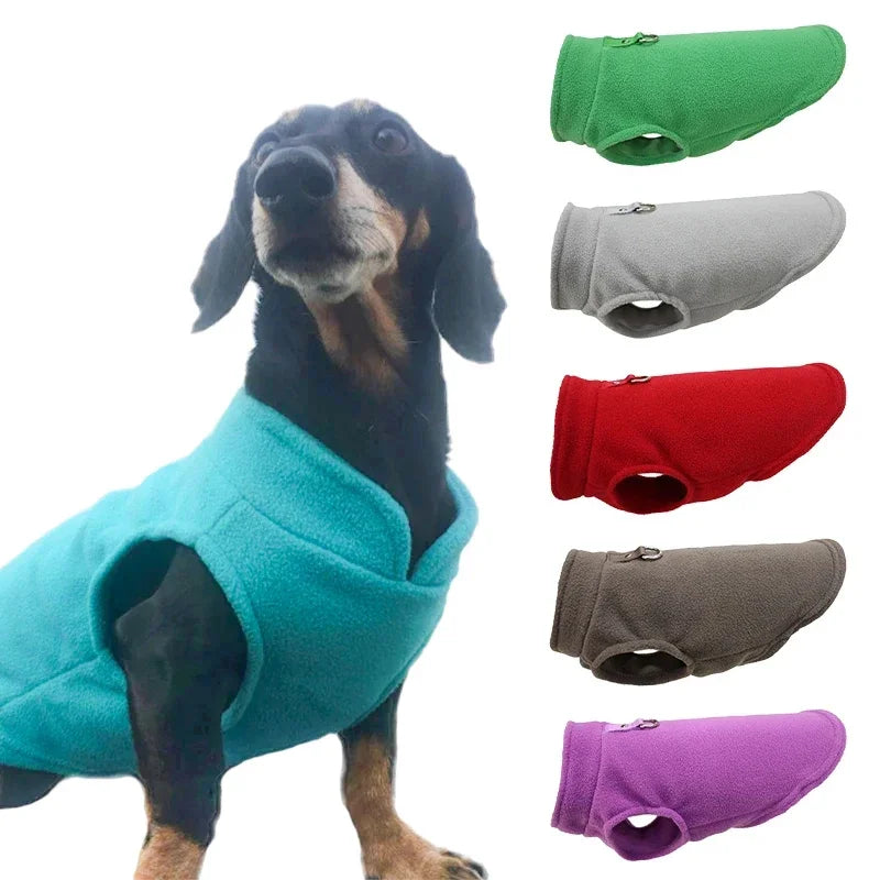 Warm Sleeveless Fleece Dog Clothes.